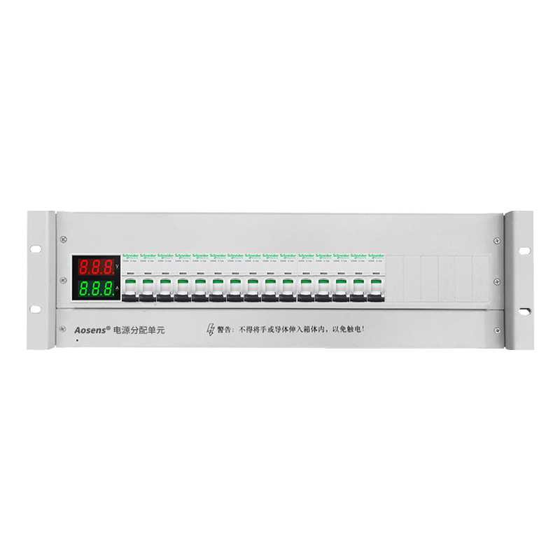 奧盛 機柜配電單元PDU 3U配電箱施耐德交流1P空開 電流電壓表 單路