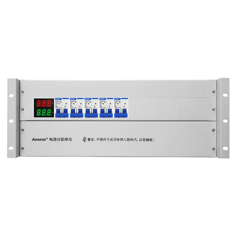 奧盛 機柜配電單元PDU 4U配電箱 正泰交流2P空開 電流電壓表 單路