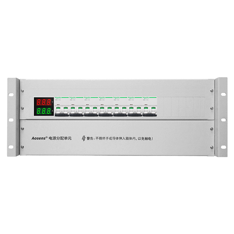 奧盛 機柜配電單元PDU 4U配電箱施耐德交流2P空開 電流電壓表 單路